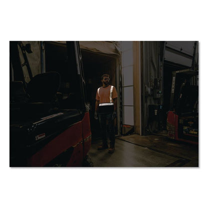 GloWear 8294BK Class 2 Performance Hi-Vis T-Shirt with Black Bottom, X-Large, Orange