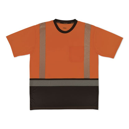 GloWear 8294BK Class 2 Performance Hi-Vis T-Shirt with Black Bottom, X-Large, Orange