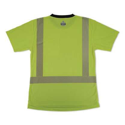 GloWear 8276BK Class 2 Women's Performance Hi-Vis T-Shirt with Black Bottom, X-Large, Lime