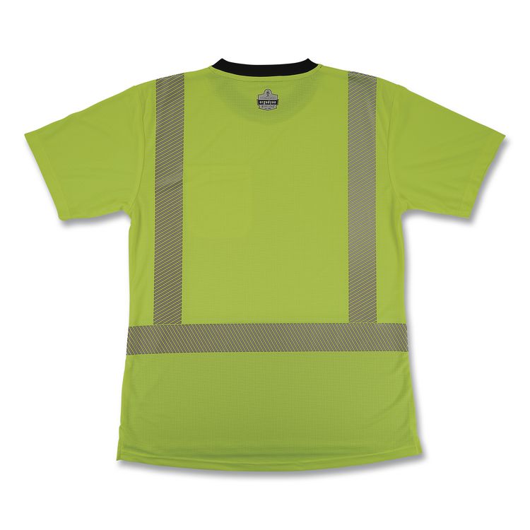 GloWear 8276BK Class 2 Women's Performance Hi-Vis T-Shirt with Black Bottom, 2X-Large, Lime