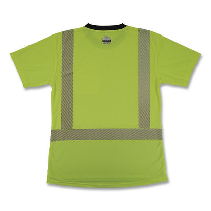 GloWear 8276BK Class 2 Women's Performance Hi-Vis T-Shirt with Black Bottom, 2X-Large, Lime