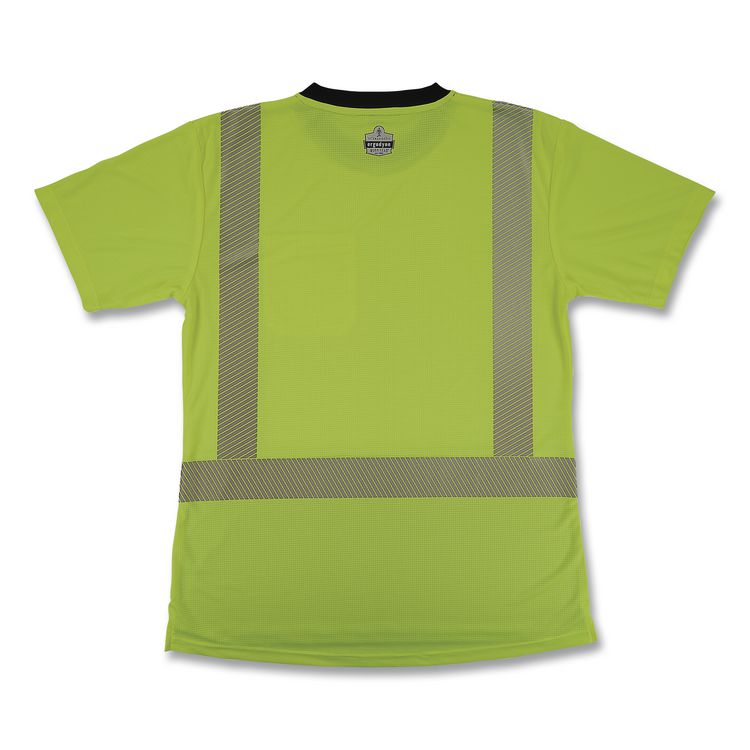 GloWear 8276BK Class 2 Women's Performance Hi-Vis T-Shirt with Black Bottom, 3X-Large, Lime