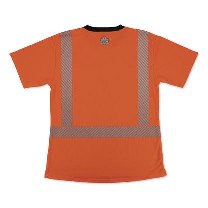 GloWear 8276BK Class 2 Women's Performance Hi-Vis T-Shirt with Black Bottom, X-Small, Orange