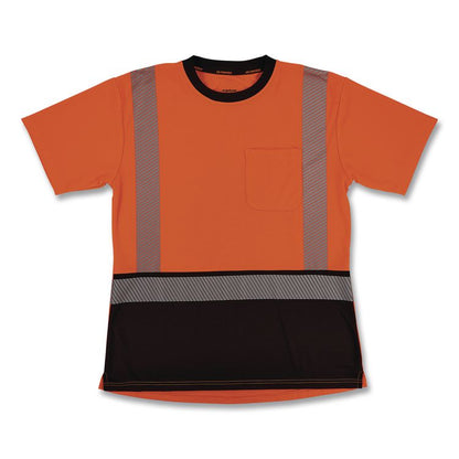 GloWear 8276BK Class 2 Women's Performance Hi-Vis T-Shirt with Black Bottom, X-Small, Orange