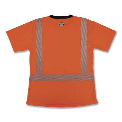 GloWear 8276BK Class 2 Women's Performance Hi-Vis T-Shirt with Black Bottom, Small, Orange
