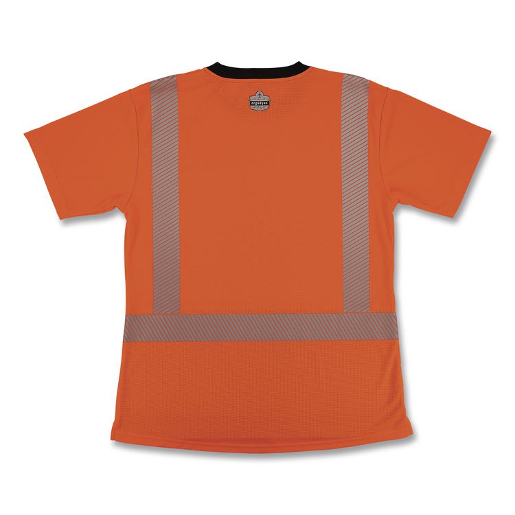 GloWear 8276BK Class 2 Women's Performance Hi-Vis T-Shirt with Black Bottom, Medium, Orange