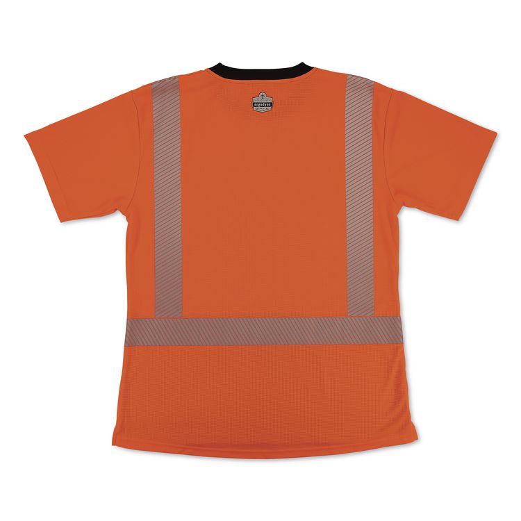 GloWear 8276BK Class 2 Women's Performance Hi-Vis T-Shirt with Black Bottom, Large, Orange
