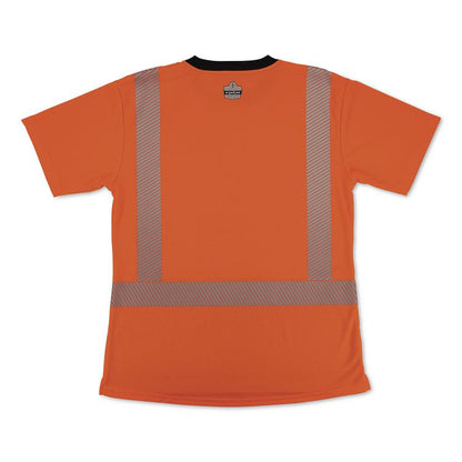 GloWear 8276BK Class 2 Women's Performance Hi-Vis T-Shirt with Black Bottom, 2X-Large, Orange