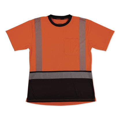 GloWear 8276BK Class 2 Women's Performance Hi-Vis T-Shirt with Black Bottom, 2X-Large, Orange