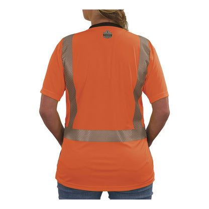 GloWear 8276BK Class 2 Women's Performance Hi-Vis T-Shirt with Black Bottom, 3X-Large, Orange