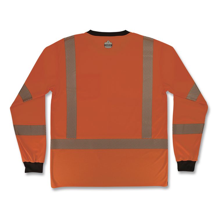 GloWear 8371BK Class 3 Performance Hi-Vis Long Sleeve T-Shirt with Black Bottom, X-Large, Orange