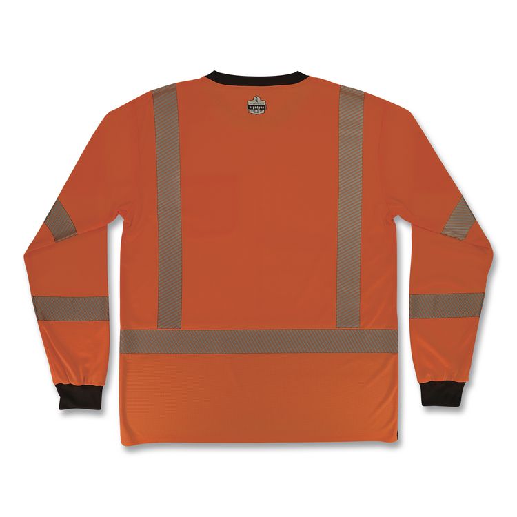 GloWear 8371BK Class 3 Performance Hi-Vis Long Sleeve T-Shirt with Black Bottom, 4X-Large, Orange