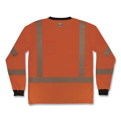 GloWear 8371BK Class 3 Performance Hi-Vis Long Sleeve T-Shirt with Black Bottom, 4X-Large, Orange