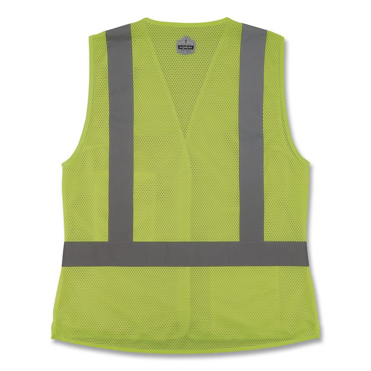 GloWear 8210HLW-S Class 2 Women's Hi-Vis Vest with Hook-and-Loop, Polyester, Small, Lime