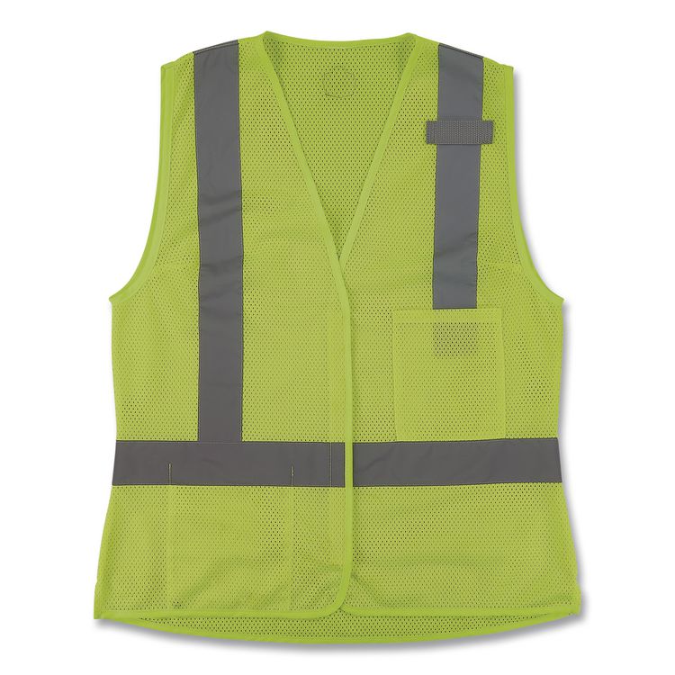 GloWear 8210HLW-S Class 2 Women's Hi-Vis Vest with Hook-and-Loop, Polyester, Small, Lime