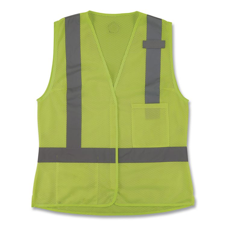 GloWear 8210HLW-S Class 2 Women's Hi-Vis Vest with Hook-and-Loop, Polyester, Medium, Lime