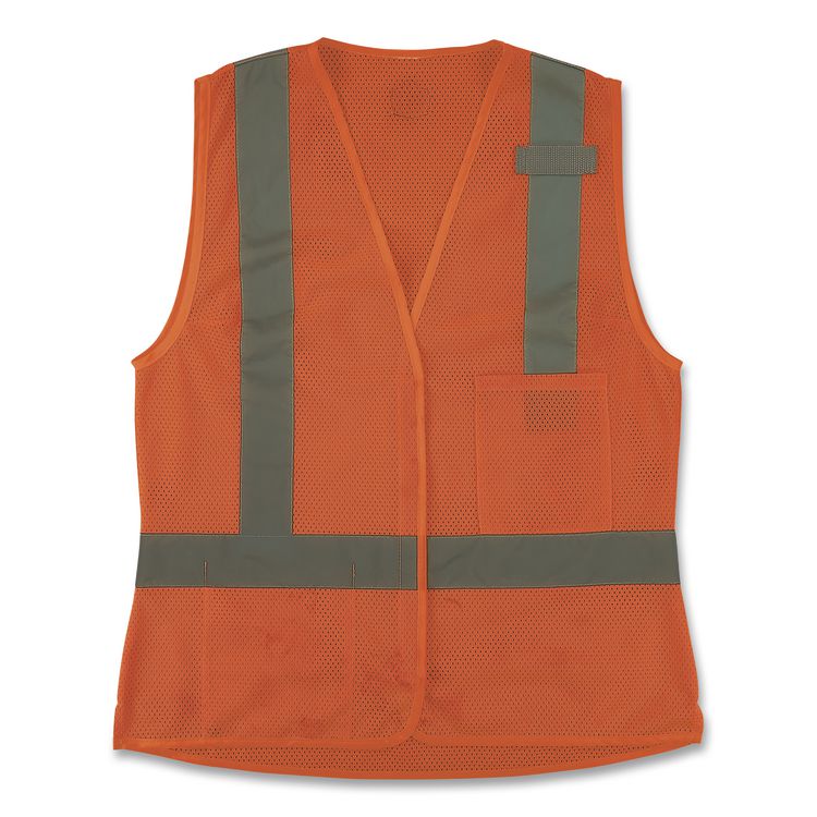 GloWear 8210HLW-S Class 2 Women's Hi-Vis Vest with Hook-and-Loop, Polyester, Medium, Orange