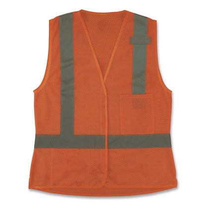 GloWear 8210HLW-S Class 2 Women's Hi-Vis Vest with Hook-and-Loop, Polyester, Medium, Orange