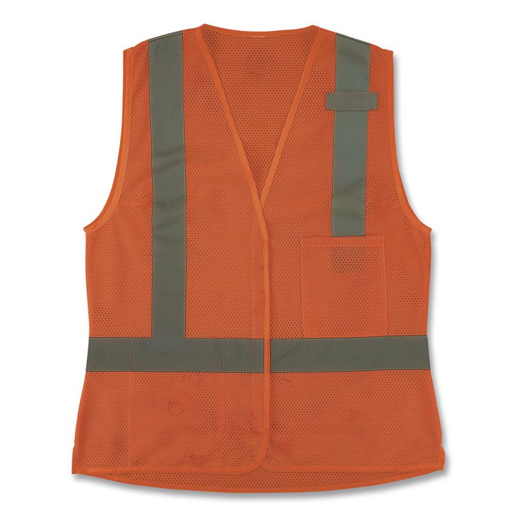 GloWear 8210HLW-S Class 2 Women's Hi-Vis Vest with Hook-and-Loop, Polyester, X-Large, Orange