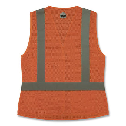 GloWear 8210HLW-S Class 2 Women's Hi-Vis Vest with Hook-and-Loop, Polyester, 2X-Large, Orange