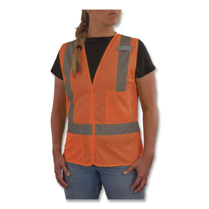 GloWear 8210HLW-S Class 2 Women's Hi-Vis Vest with Hook-and-Loop, Polyester, 2X-Large, Orange