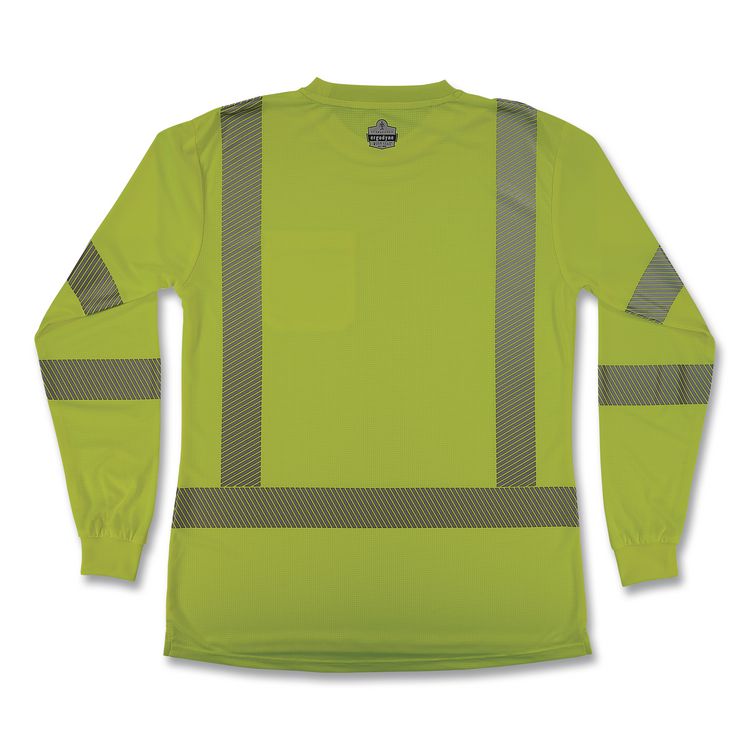 GloWear 8387 Class 3 Women's Performance Hi-Vis Long Sleeve T-Shirt, Medium, Lime