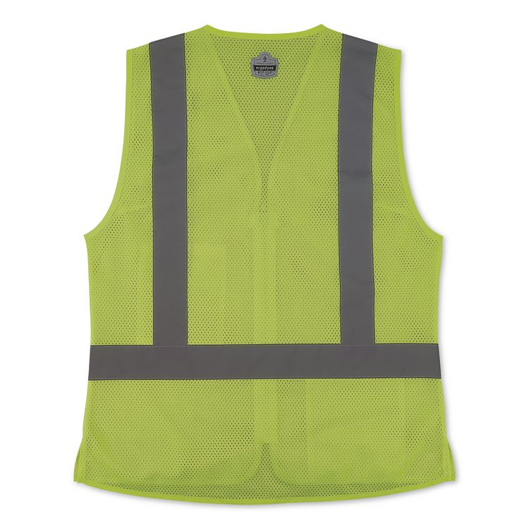 GloWear 8210ZW-S Class 2 Women's Hi-Vis Vest with Zipper, Polyester, Large, Lime