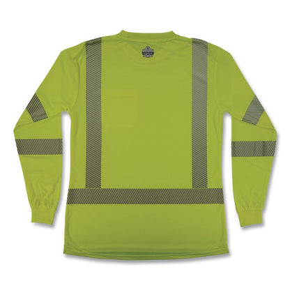 GloWear 8387 Class 3 Women's Performance Hi-Vis Long Sleeve T-Shirt, Large, Lime