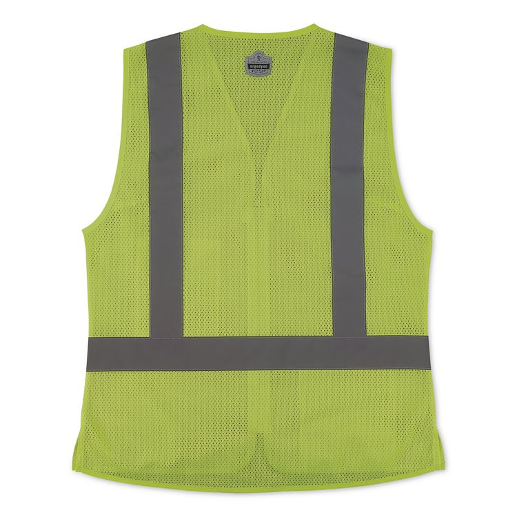 GloWear 8210ZW-S Class 2 Women's Hi-Vis Vest with Zipper, Polyester, X-Large, Lime