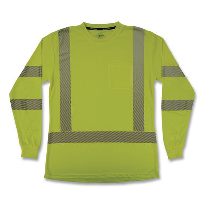 GloWear 8387 Class 3 Women's Performance Hi-Vis Long Sleeve T-Shirt, Large, Lime