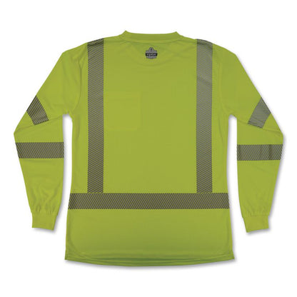 GloWear 8387 Class 3 Women's Performance Hi-Vis Long Sleeve T-Shirt, X-Large, Lime