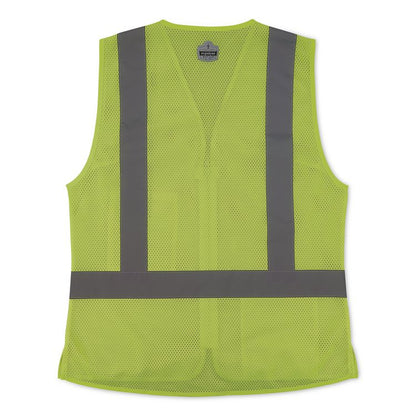 GloWear 8210ZW-S Class 2 Women's Hi-Vis Vest with Zipper, Polyester, 2X-Large, Lime