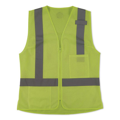 GloWear 8210ZW-S Class 2 Women's Hi-Vis Vest with Zipper, Polyester, 2X-Large, Lime