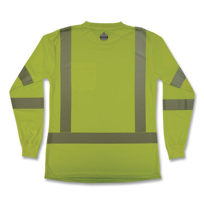 GloWear 8387 Class 3 Women's Performance Hi-Vis Long Sleeve T-Shirt, 2X-Large, Lime