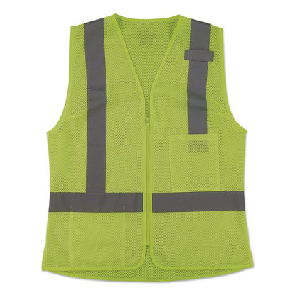 GloWear 8210ZW-S Class 2 Women's Hi-Vis Vest with Zipper, Polyester, 3X-Large, Lime