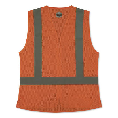GloWear 8210ZW-S Class 2 Women's Hi-Vis Vest with Zipper, Polyester, Small, Orange