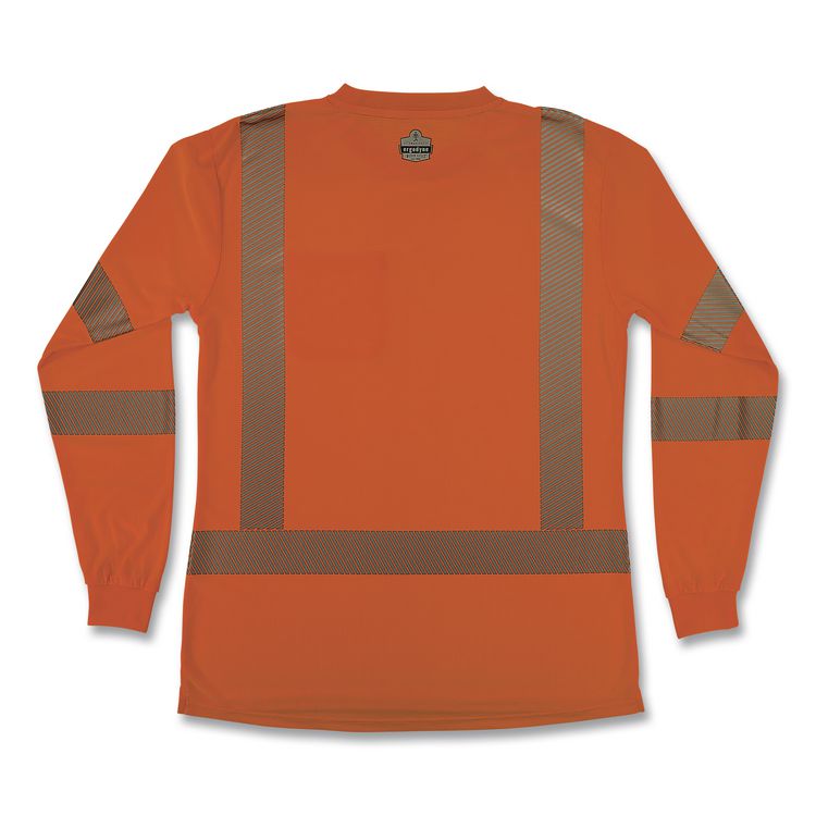 GloWear 8387 Class 3 Women's Performance Hi-Vis Long Sleeve T-Shirt, Small, Orange