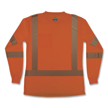 GloWear 8387 Class 3 Women's Performance Hi-Vis Long Sleeve T-Shirt, Small, Orange