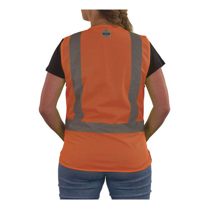 GloWear 8210ZW-S Class 2 Women's Hi-Vis Vest with Zipper, Polyester, Medium, Orange