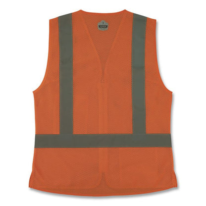 GloWear 8210ZW-S Class 2 Women's Hi-Vis Vest with Zipper, Polyester, Large, Orange