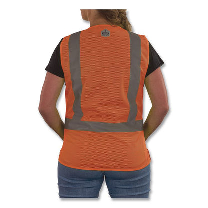 GloWear 8210ZW-S Class 2 Women's Hi-Vis Vest with Zipper, Polyester, Large, Orange