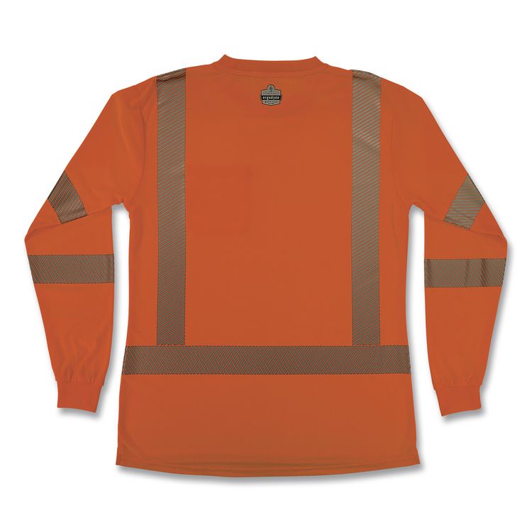 GloWear 8387 Class 3 Women's Performance Hi-Vis Long Sleeve T-Shirt, Medium, Orange