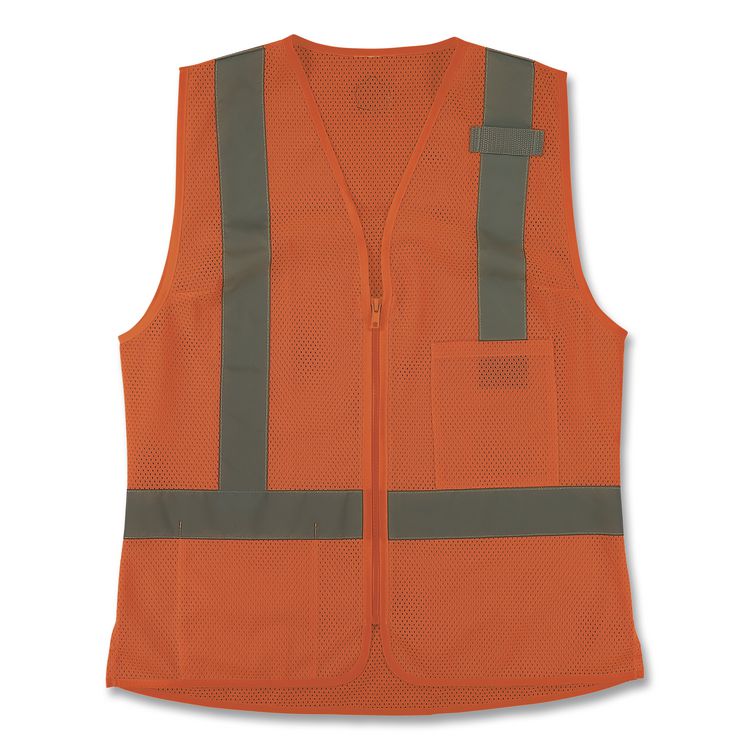 GloWear 8210ZW-S Class 2 Women's Hi-Vis Vest with Zipper, Polyester, X-Large, Orange