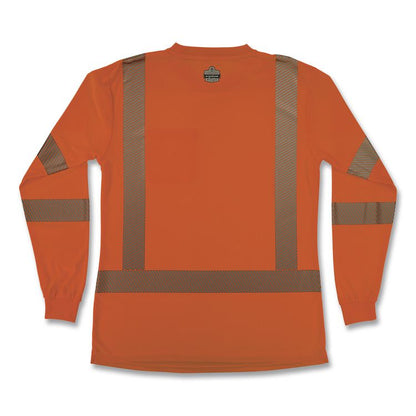 GloWear 8387 Class 3 Women's Performance Hi-Vis Long Sleeve T-Shirt, Large, Orange