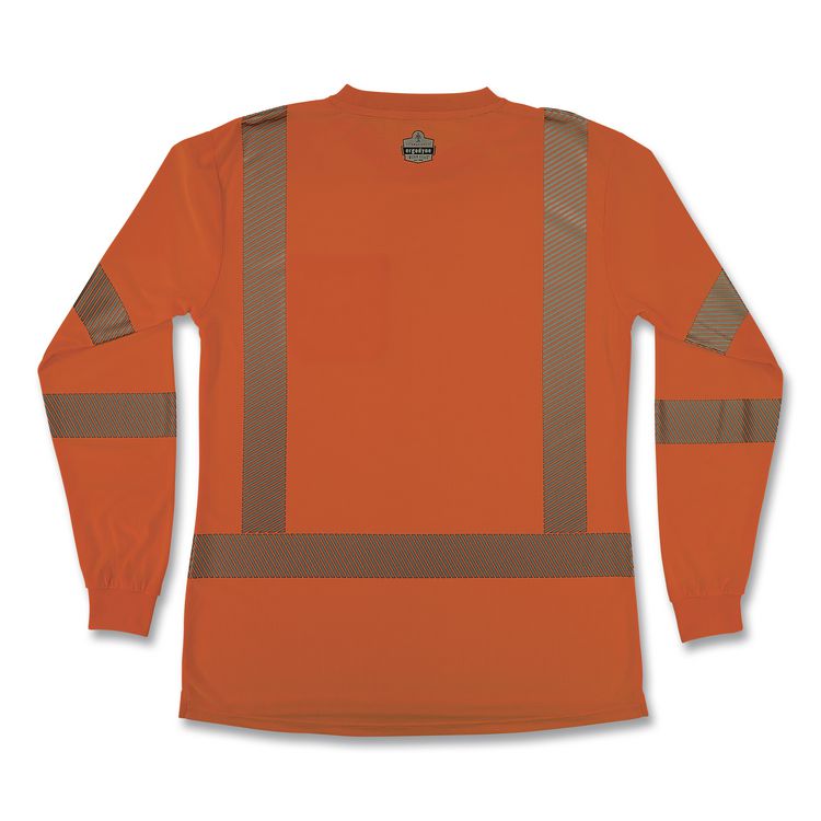 GloWear 8387 Class 3 Women's Performance Hi-Vis Long Sleeve T-Shirt, X-Large, Orange