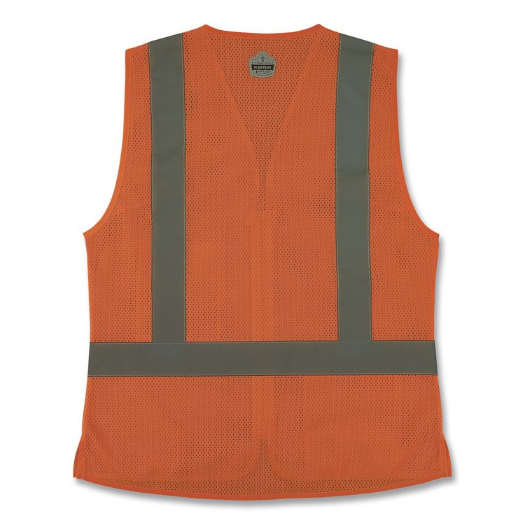 GloWear 8210ZW-S Class 2 Women's Hi-Vis Vest with Zipper, Polyester, 3X-Large, Orange