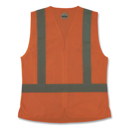 GloWear 8210ZW-S Class 2 Women's Hi-Vis Vest with Zipper, Polyester, 3X-Large, Orange