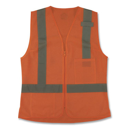 GloWear 8210ZW-S Class 2 Women's Hi-Vis Vest with Zipper, Polyester, 3X-Large, Orange