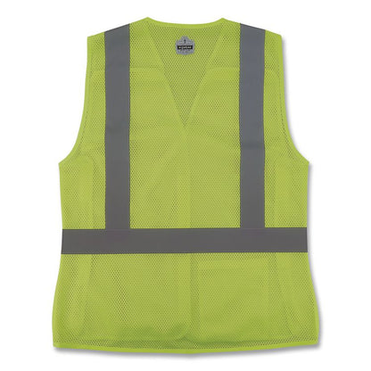 GloWear 8215BAW-S Class 2 Women's Hi-Vis Breakaway Vest with Hook-and-Loop, Polyester, Small, Lime