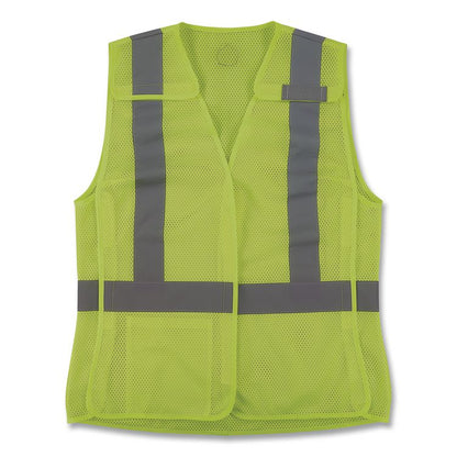 GloWear 8215BAW-S Class 2 Women's Hi-Vis Breakaway Vest with Hook-and-Loop, Polyester, Small, Lime